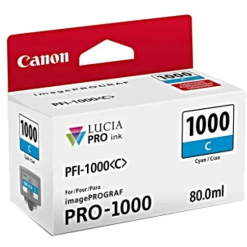 Canon Cartus cerneala Lucia Pro PFI-1000 Cyan pentru imagePROGRAF PRO-1000