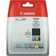 Canon Cerneala Canon CLI551 C/M/Y/BK Multi Pack w/o Sec | iP7250/MG5450/MG6350