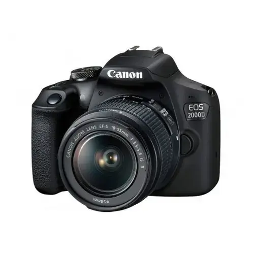 Canon EOS 2000D + EF-S 18-55mm f/3.5-5.6 IS II, 24.1 MP, 3.5F - 5.6F, Wi-Fi, NFC (Negru)