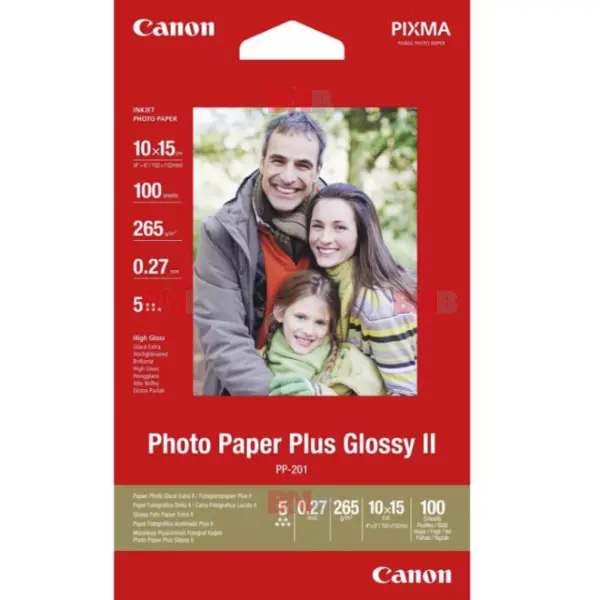 Canon Hartie foto CANON PP-201S, 2311B072AA, 10x15CM, Lucioasa, 265gsm, 100 coli
