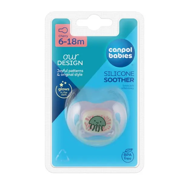 Canpol 34/901 Suzeta rotunda din silicon Love & Sea 6-18 luni