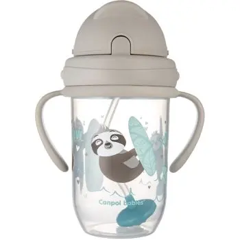 Canpol babies Exotic Animals Cup With Straw ceasca cu pai