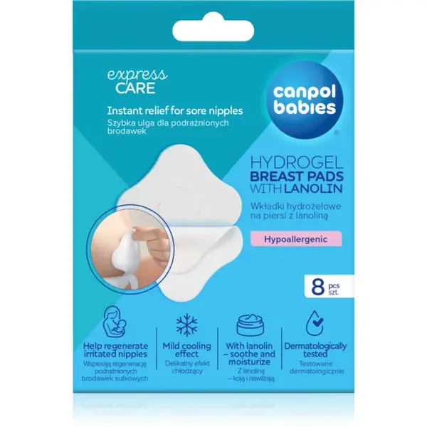 Canpol babies Hydrogel Breast Pads comprese din hidrogel pentru protejarea mameloanelor inflamate cu lanolină 8 buc