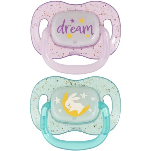 Canpol babies NIGHTGLOW Girl suzetă 6-18 m 2 buc