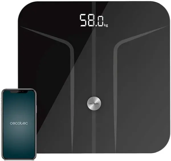 cantar de baie cecotec 4152 surface precision 9750 smart healthy, maxim 180kg, fourprecision, tenbia, functie babyweight, afisaj