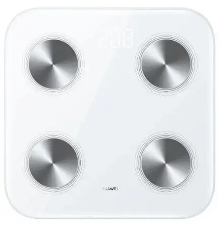Cantar de baie Huawei Scale 3 Herm-B19, Precizie 100 g, Bluetooth 5.0, Wi-Fi, 10+ Masuratori corporale Inteligent (Alb)