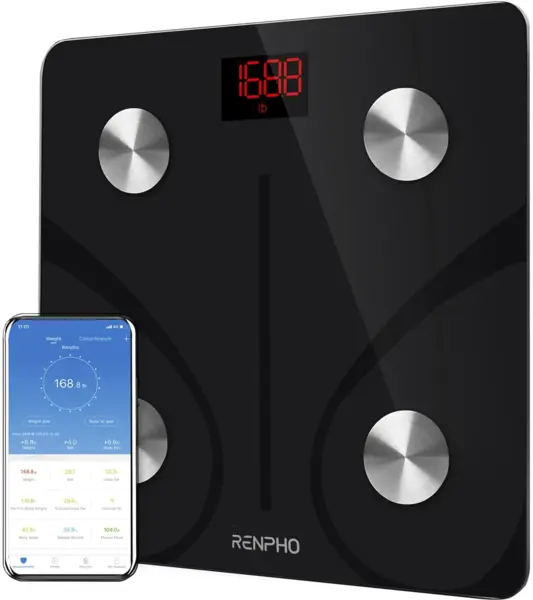 cantar de baie smart renpho cs20m, maxim 180kg, 13 masuratori, bmi, bmr imc, bluetooth, compatibil fitbit, apple health, google