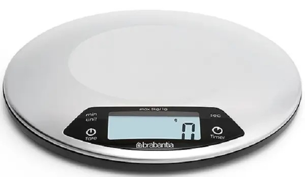 Cântar de bucătărie Brabantia - Profile Matt Steel, 5 kg, gri