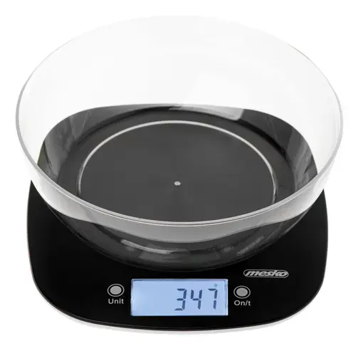 Cantar de bucatarie Mesko MS 3179b cu bol, max 5 kg, Bol 1.4 litri (Negru)