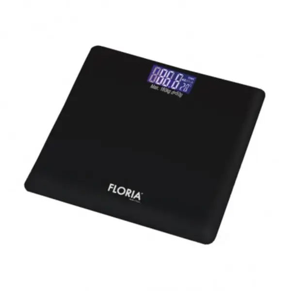 Cantar Digital de Baie Floria, Sticla, 150 kg, Negru