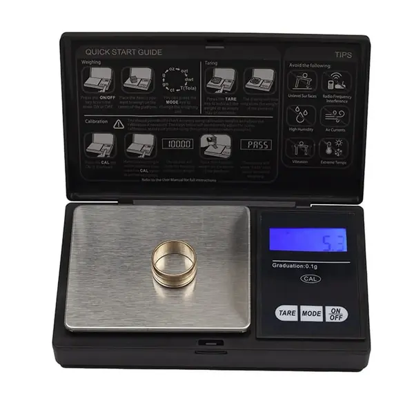 Cantar digital de buzunar DEPOX , Special Weight, afisaj LCD, protectie plastic, 13 cm, 0.01 g-200 g, negru