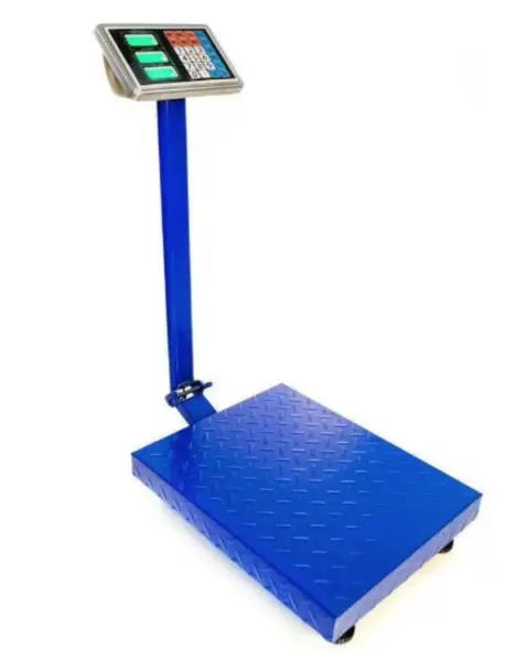 Cantar Electronic 350 kg cu Acumulator si Platforma metalica din tabla striata brat rabatabil