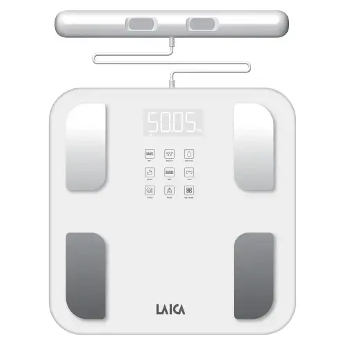 Cantar Smart compozitie corporala Body Composition Laica PS7126, 180 kg, 30 parametri (Alb)