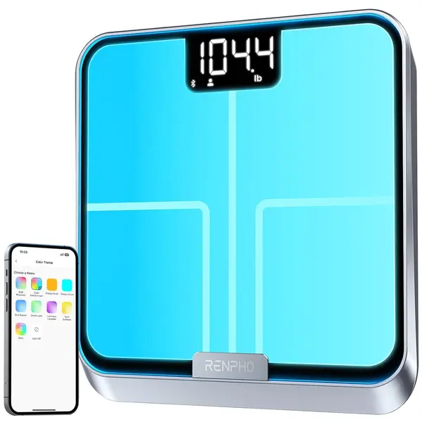 cantar smart renpho r-a017 , bluetooth, 13 masuratori corporale, led display si lumini ambientale, cantar inteligent pentru co
