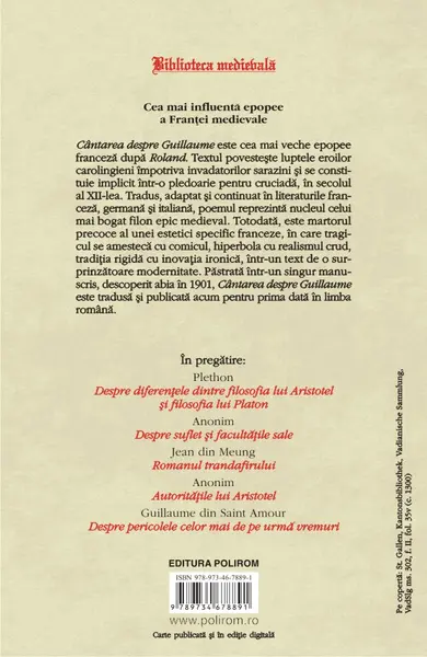 Cantarea despre Guillaume |