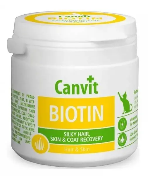 CANVIT Biotin, supliment piele & blană pisici, flacon, 100g