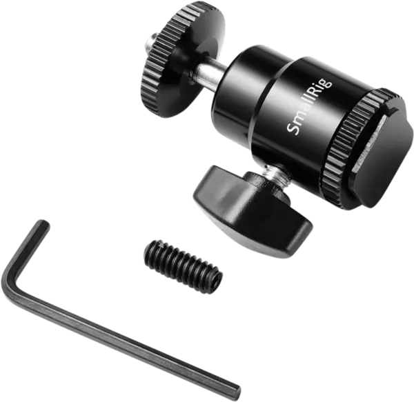 Cap cu bila surub 1/4", SmallRig 761 Cold shoe mount - Ballhead 1/4" screw