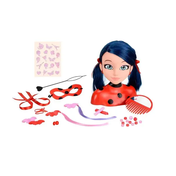 Cap de coafat cu accesorii Miraculous Lady Bug