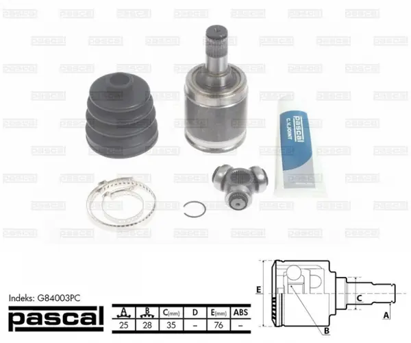 Cap planetara dreapta spre cutia de viteze (25z 28z 35mm) HONDA JAZZ II 1.2 1.3 intre 2002-2008