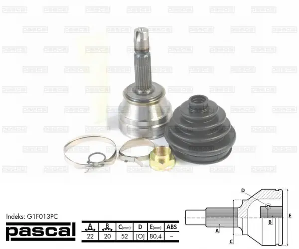 Cap planetara spre roata (22z 20z 52mm) FIAT FIORINO, PALIO, SIENA 1.0-1.7D dupa 1988