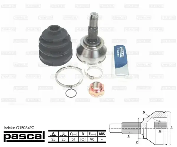 Cap planetara spre roata (25z 25z 51mm) ALFA ROMEO 145, 146, 147, 155, 156, GTV, SPIDER; FIAT BRAVA, BRAVO I, MAREA, PUNTO; LANCIA LYBRA 1.3D-3.0 intre 1994-2012
