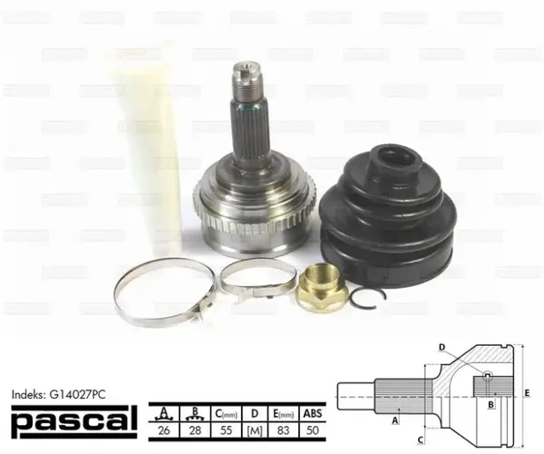 Cap planetara spre roata (26z 28z 55mm; ABS:50) HONDA CIVIC V, CIVIC VI 1.4-2.0D intre 1991-2001