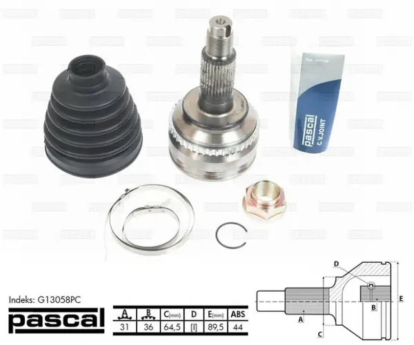 Cap planetara spre roata (31z 36z 64,5mm; ABS:44) MAZDA 6, CX-7, CX-9 2.3 3.5 3.7 dupa 2005
