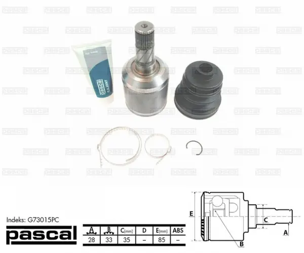 Cap planetara stanga spre cutia de viteze (28z 33z 35mm) MAZDA 6 2.0D intre 2002-2007