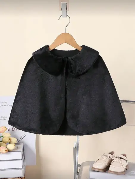 Capa alba eleganta din blanita ecologica pentru fete - Annabelle