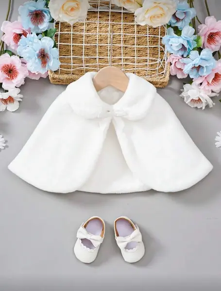 Capa neagra eleganta din blanita ecologica pentru fete - Annabelle