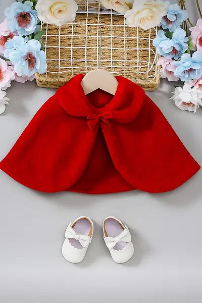 Capa roz eleganta din blanita ecologica pentru fete - Annabelle