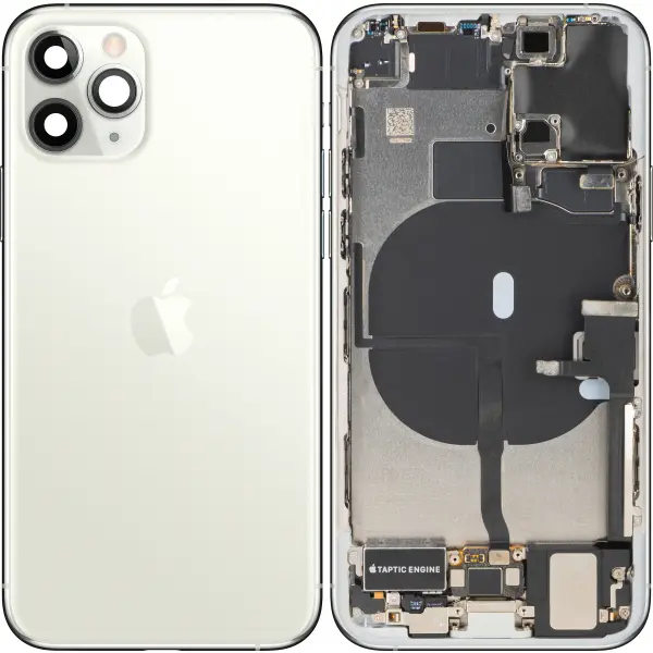 Capac Baterie Apple iPhone 11 Pro, Cu Carcasa Mijloc, Full Parts, Argintiu, Swap