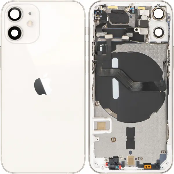 Capac Baterie Apple iPhone 12 mini, Cu Carcasa Mijloc, Alb, Swap
