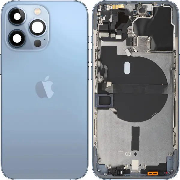 Capac Baterie Apple iPhone 13 Pro, Cu Carcasa Mijloc, Albastru (Sierra Blue), Swap