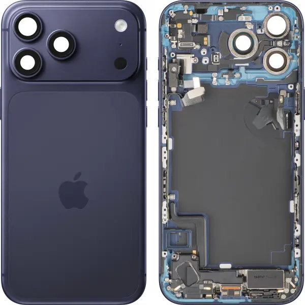 Capac Baterie Apple iPhone 17 Pro Max, Cu Carcasa Mijloc, Full Parts, Bleumarin (Deep Blue), Swap