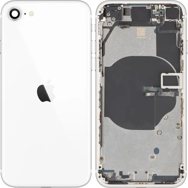 Capac Baterie Apple iPhone SE (2022), Cu Carcasa Mijloc, Alb (Starlight), Swap