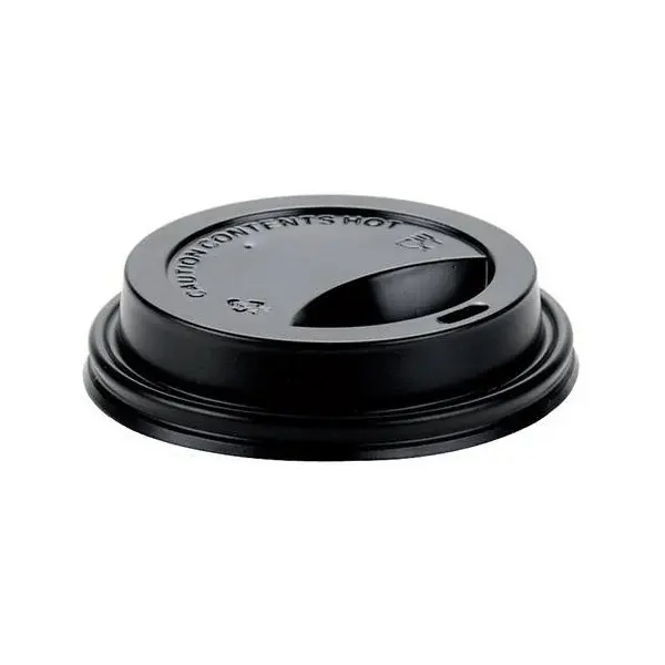 Capac plastic negru 70 mm pentru pahare 180–222 ml – Set 100 Buc Capac plastic negru 70 mm pentru pahare 180–222 ml – Set 100 Buc