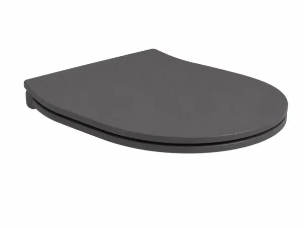 Capac vas wc cu soft close, quick release, antracit mat, Hatria Planeta