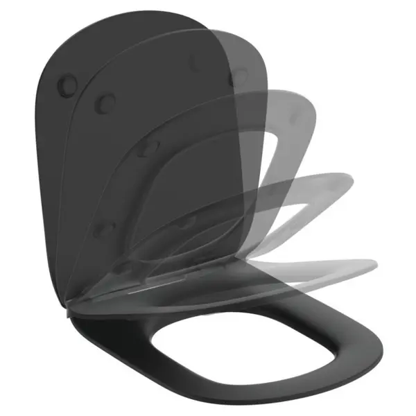Capac WC Slim, Ideal Standard Tesi, Inchidere Lenta, Negru Mat