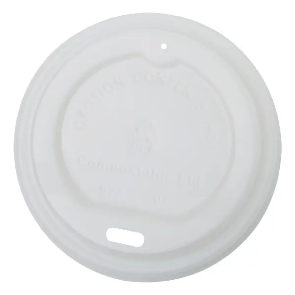Capace Biodegradabile, Compostabile, Albe, Diametru 80 mm, 100 buc
