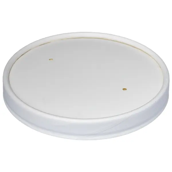 Capace Biodegradabile, Compostabile de Carton, PLA Albe, Diametru 115 mm, 25 buc
