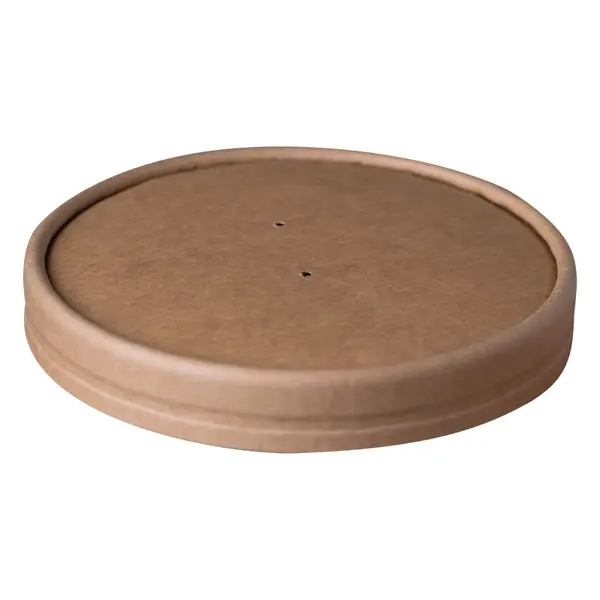 Capace Biodegradabile, Compostabile de Carton, PLA Kraft, Diametru 150 mm, 18 buc