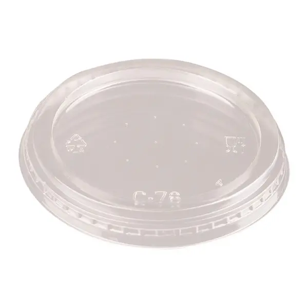 Capace Biodegradabile, Compostabile, PLA Plate, fara Gaura, Transparente, 76 mm, 50 buc
