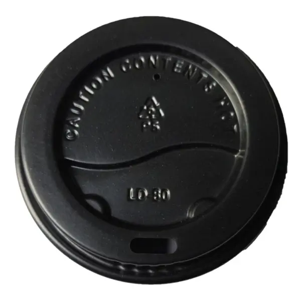 Capace pentru Pahare, 80 mm, din Plastic, Negre, 100 Bucati