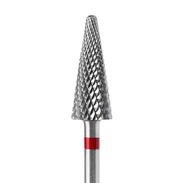 Capăt Freză Tungsten Carbide Con Roșu 6x15 mm | Bit Profesional Unghii