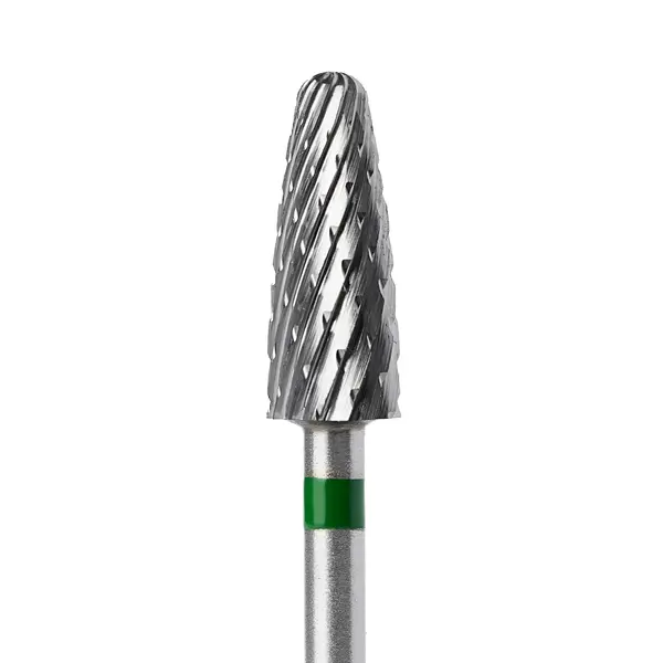 Capăt Freză Tungsten Carbide Verde 5x13mm BTE-9V – Puternic pentru Îndepărtare Rapidă Gel și Acryl | Everin