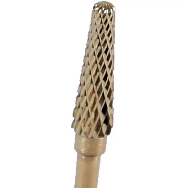 Capete de Freza Unghii Aurita din Carbid, 4 x 13.5 mm, Forma Conica, Granulatie Medie, pentru Indepartare Gel si Acril