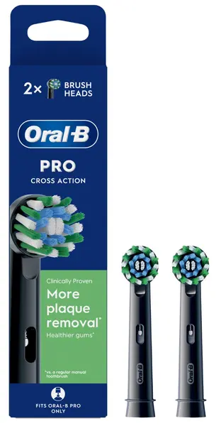 Capete de rezervă Oral-B - Cross Action, 2 bucăți, negru