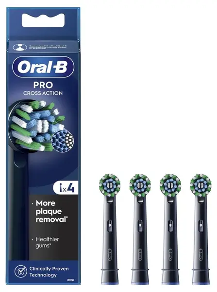 Capete de rezervă Oral-B - CrossAction EB 50-4, 4 bucăți, negre