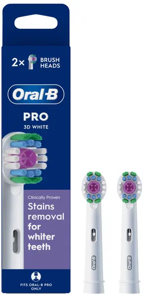 Capete de rezervă Oral-B - EB18 3D White, 2 bucăți, alb